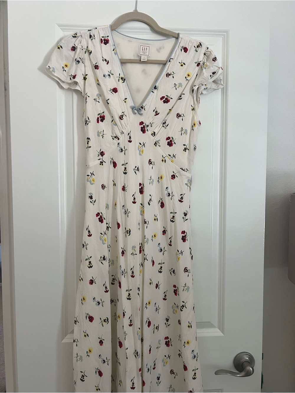 GAP x Doen Ivory Floral V-Neck Maxi Dress